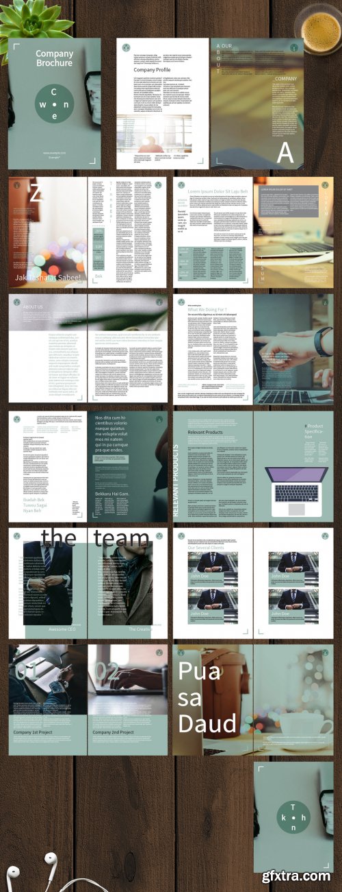 Brochure Layout With Green Accent 261117491