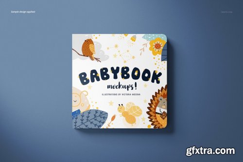CreativeMarket - Cardboard Baby Book Mockup Set 4358331