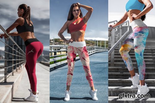 CreativeMarket - Leggings Mock-Up Sports Girl 2971156