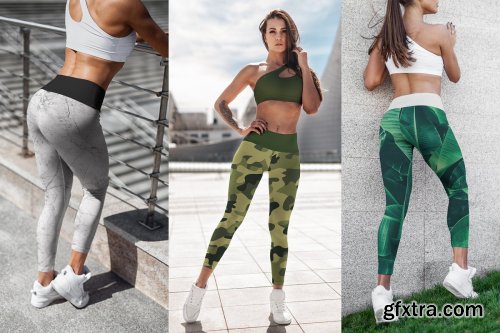 CreativeMarket - Leggings Mock-Up Sports Girl 2971156