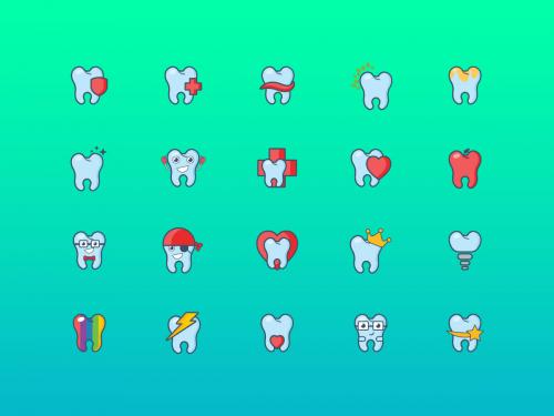 Teeth logo/icons set - teeth-logo-icons-set