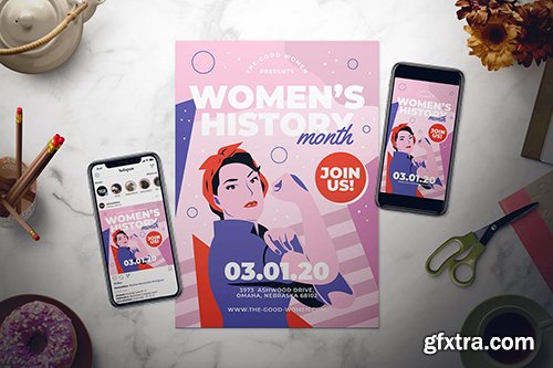 Women's History Month Flyer Set Women's History Month Flyer Set