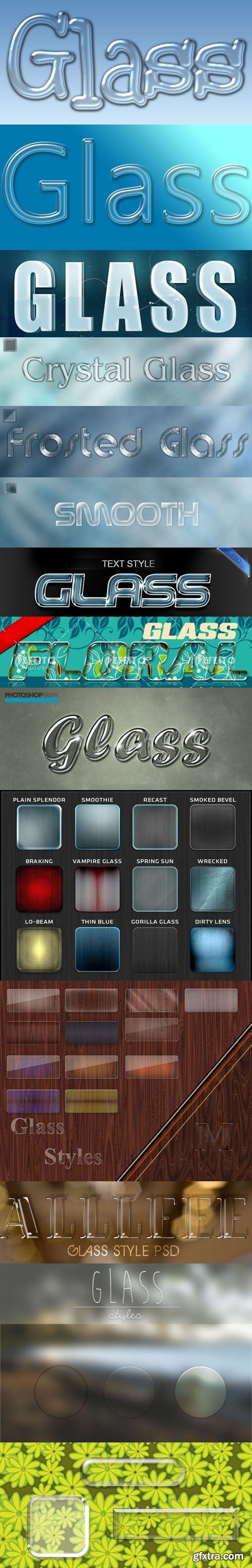 125 Glass & Aero Photoshop Styles Collection 125 Glass & Aero Photoshop Styles Collection