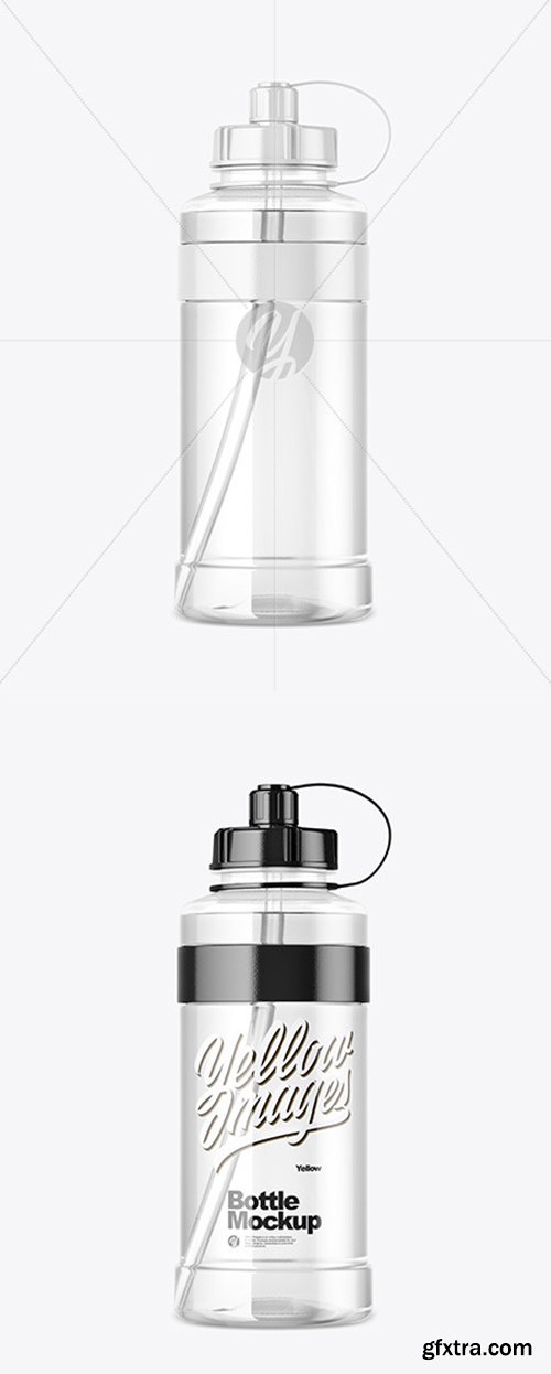 1000ml Clear Plastic Sport Bottle Mockup 54774 1000ml Clear Plastic Sport Bottle Mockup 54774