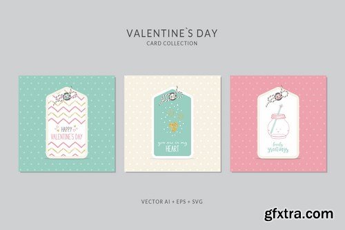 Valentines Day Card Vector Set