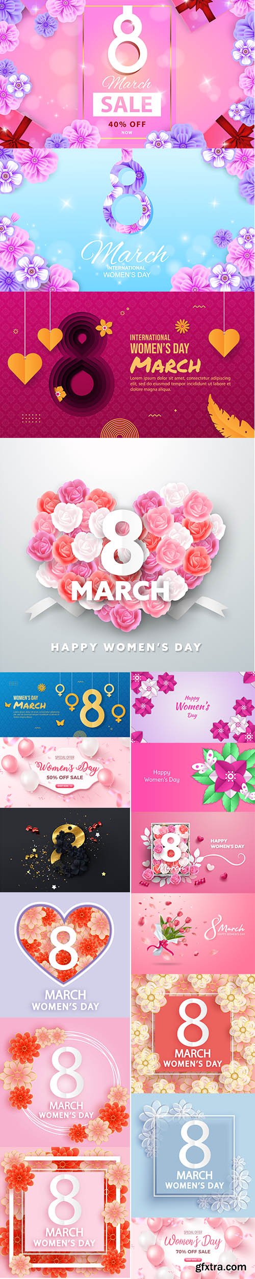 Vector Set of Womens Day Illustrations Vol 4