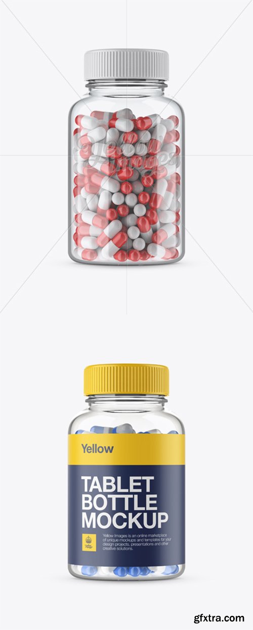 Clear Bottle With Capsules Mockup 12890 Clear Bottle With Capsules Mockup 12890