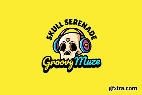 skull headphone - Mascot Logo skull headphone - Mascot Logo