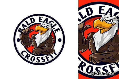 Fit Eagle Mascot Character Emblem Logo Fit Eagle Mascot Character Emblem Logo