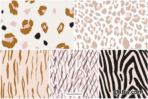 Safari - Animal Print Seamless Vector Patterns