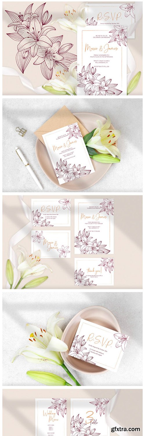 Lilies Wedding Invitation Template Cards 2769493 Lilies Wedding Invitation Template Cards 2769493