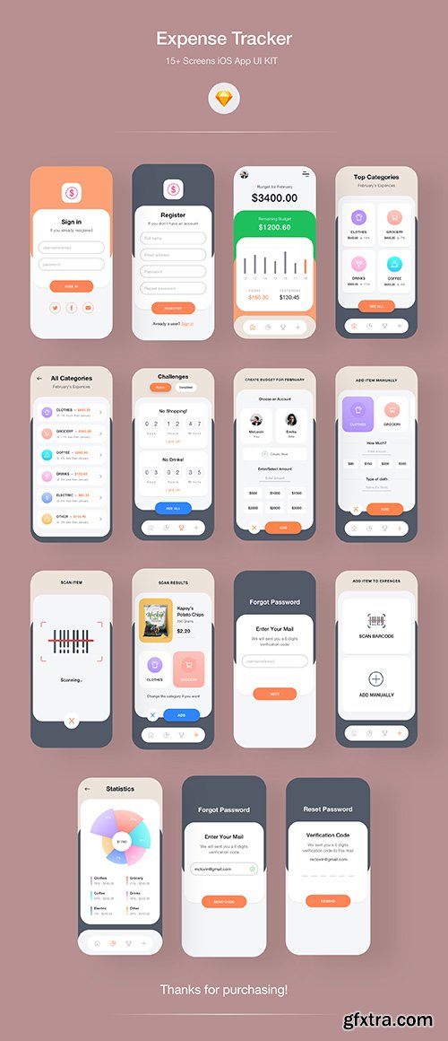 Expense Tracker - Financial iOS App UI KIT Expense Tracker - Financial iOS App UI KIT