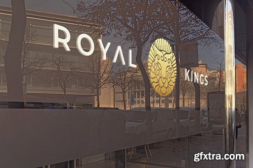 Panoramic Glass Logo Mockup