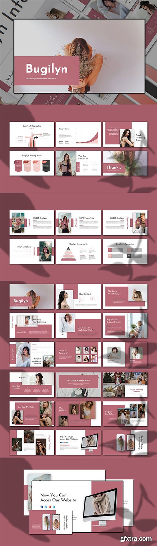 Bugilyin – Modelling Business Powerpoint, Keynote and Google Slides Template Bugilyin – Modelling Business Powerpoint, Keynote and Google Slides Template