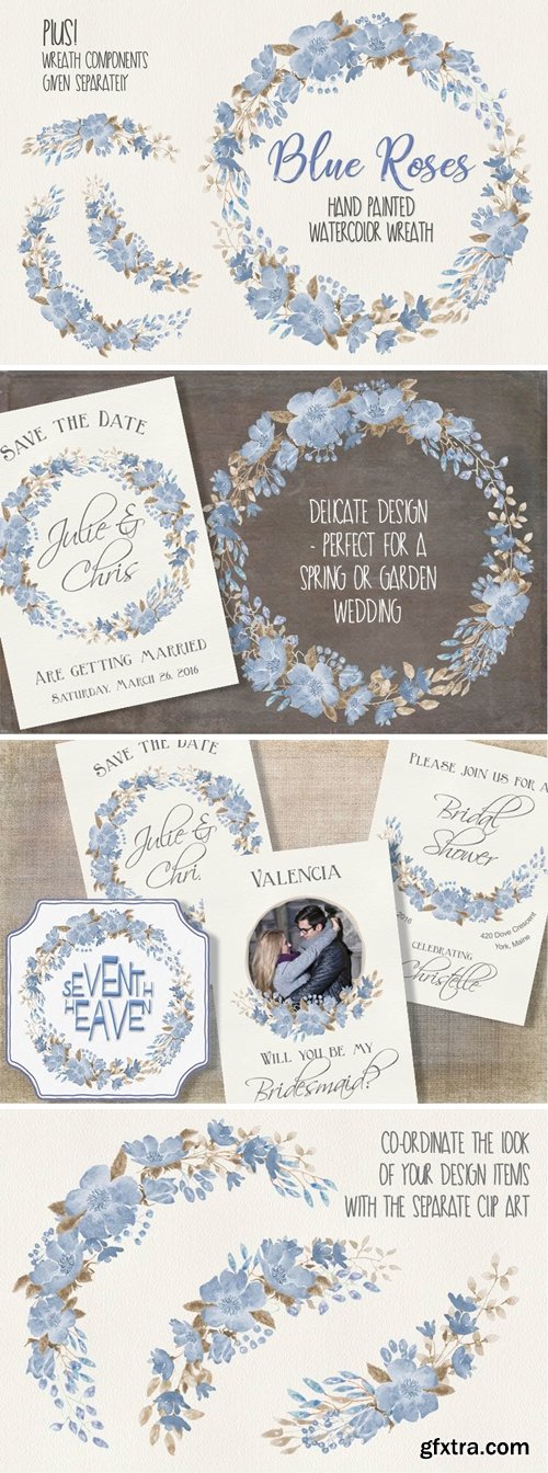 Wreath of Blue Roses » GFxtra