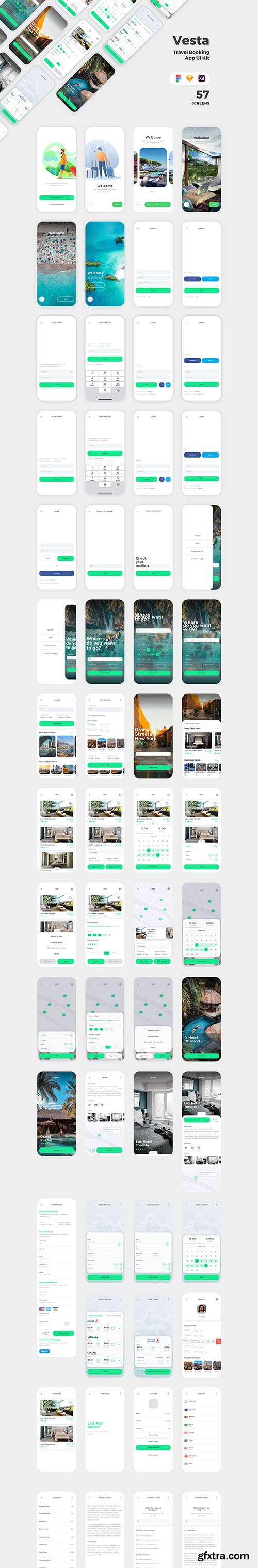 Vesta Travel Booking App UI Kit Vesta Travel Booking App UI Kit