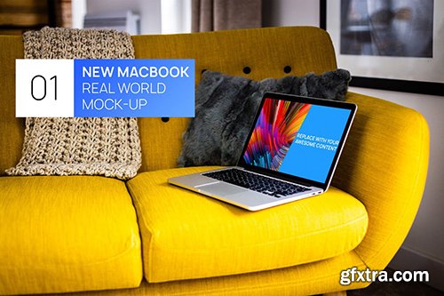 MacBook Retina on Bright Sofa Real World Mock-up MacBook Retina on Bright Sofa Real World Mock-up