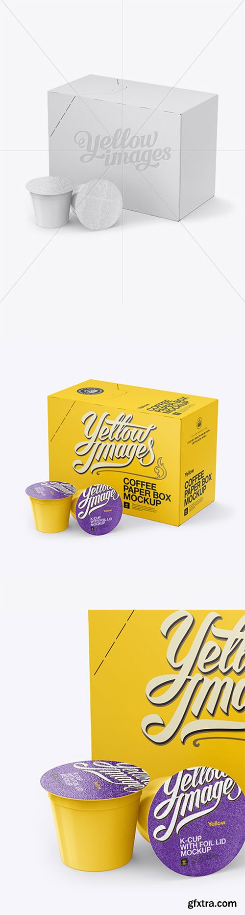 Coffee Box And Two K-Cups Mockup 15738
