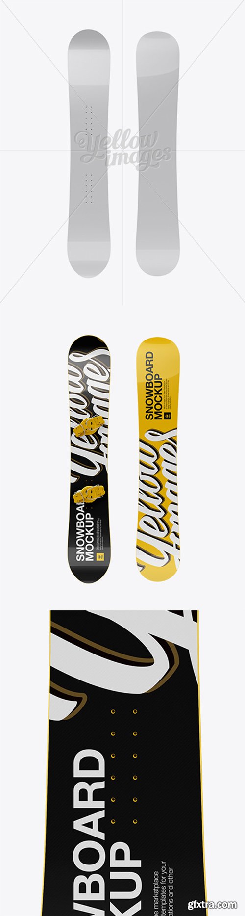 Snowboard Mockup - Front & Back View 15088