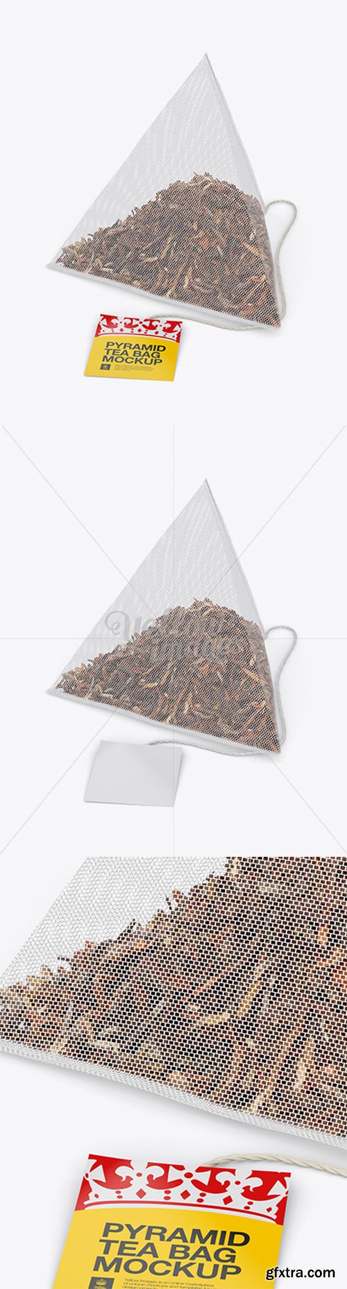 Pyramid Tea Bag Mockup - Halfside View 15468 Pyramid Tea Bag Mockup - Halfside View 15468
