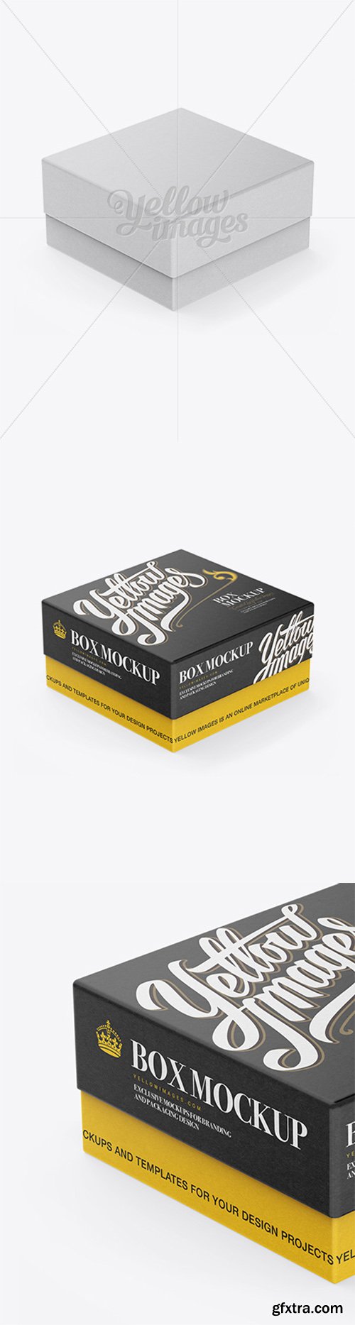 Square Box Mockup - Halfside View 15635