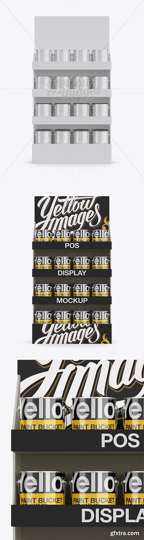 POS Display With Metal Buckets Mockup - Front View 15915