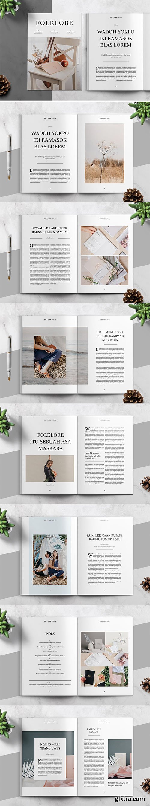 FOLKLORE - Clean and Minimal Magazine Template FOLKLORE - Clean and Minimal Magazine Template