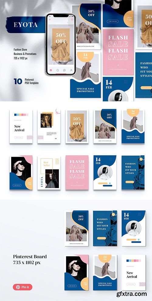 EYOTA Fashion Store Pinterest Template