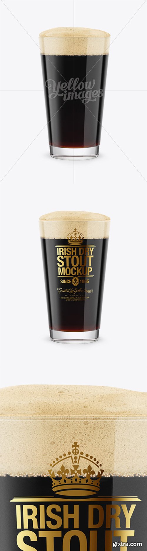 Irish Dry Stout Beer Glass Mockup 16962