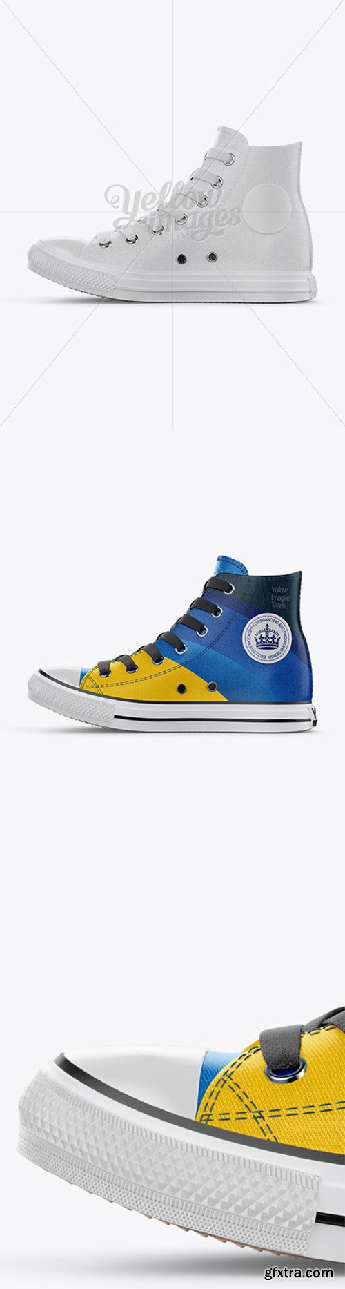 High-Top Canvas Sneaker Mockup - Side View 17622 High-Top Canvas Sneaker Mockup - Side View 17622