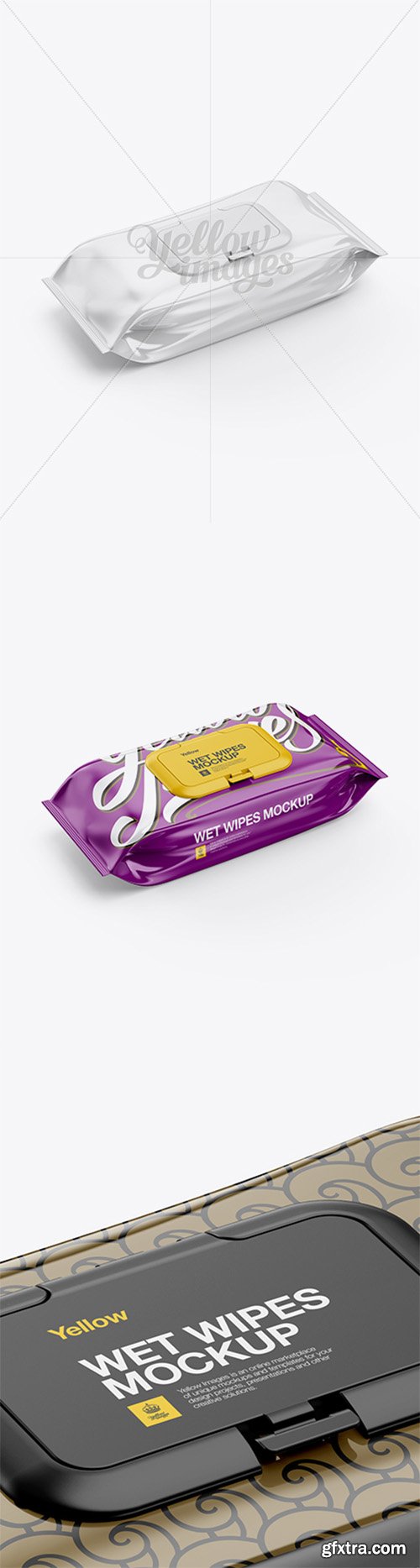 Wet Wipes Pack With Plastic Cap Mockup - Half Side View (High-Angle Shot) 17406