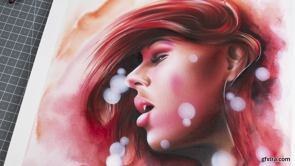 Watercolour and airbrush realistic portrait » GFxtra