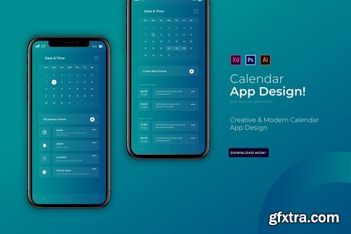 Calendar | App Design Template » GFxtra