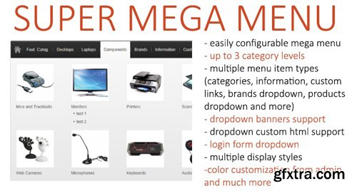 Super Mega Menu v2.4.2 - opencart module