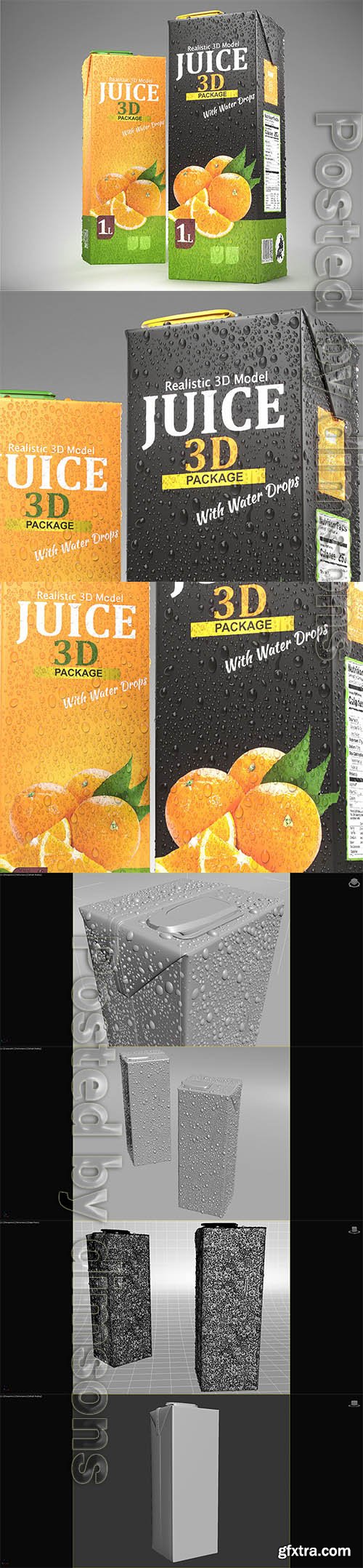 Cgtrader - Juice Box 1L Size 3D model