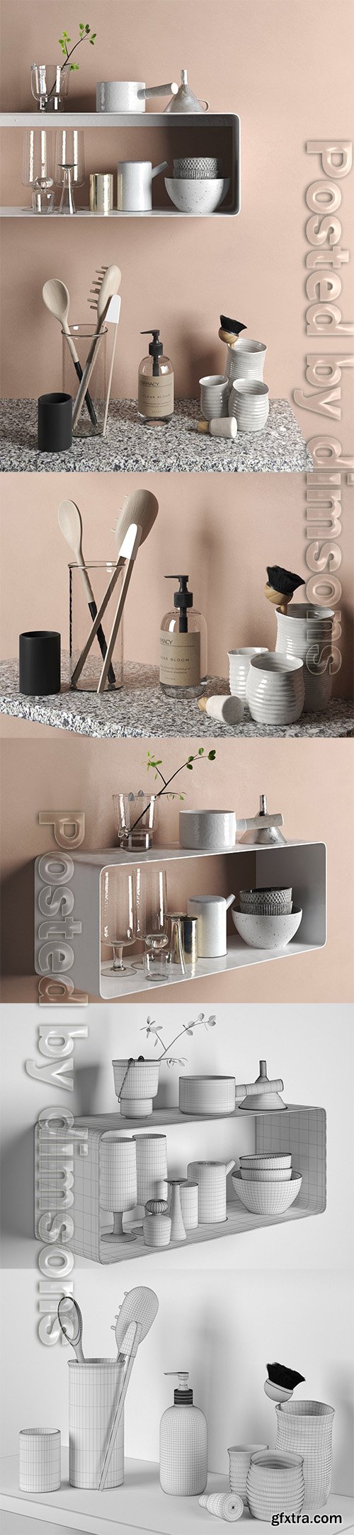 Cgtrader - Kitchenware Set 3D model Cgtrader - Kitchenware Set 3D model