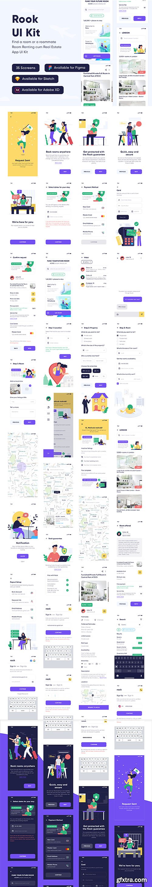 Rook - Room Booking and Real-Estate App UI Kit Rook - Room Booking and Real-Estate App UI Kit