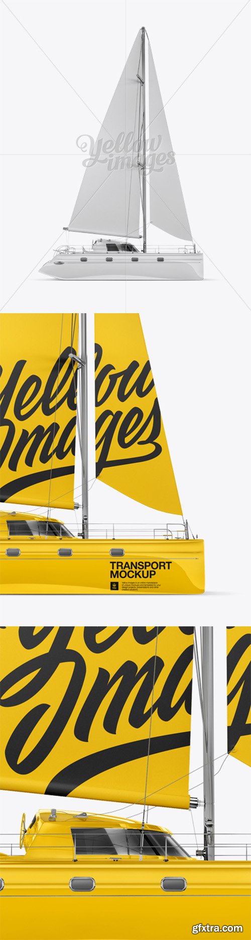 Catamaran Mockup - Side View 19052