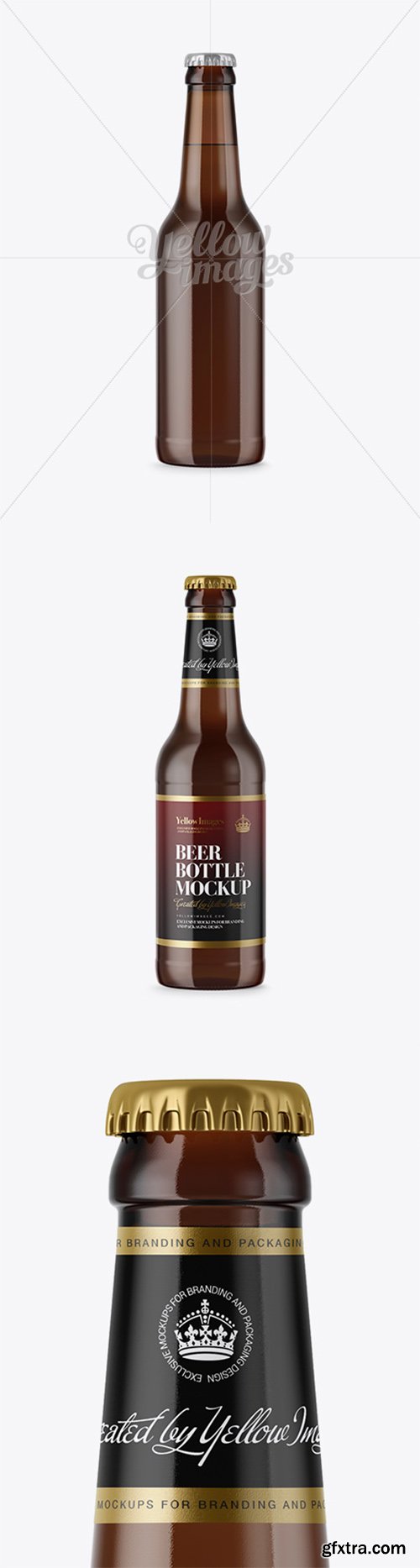 330ml Amber Glass Bottle with Lager Beer Mockup 19312 330ml Amber Glass Bottle with Lager Beer Mockup 19312