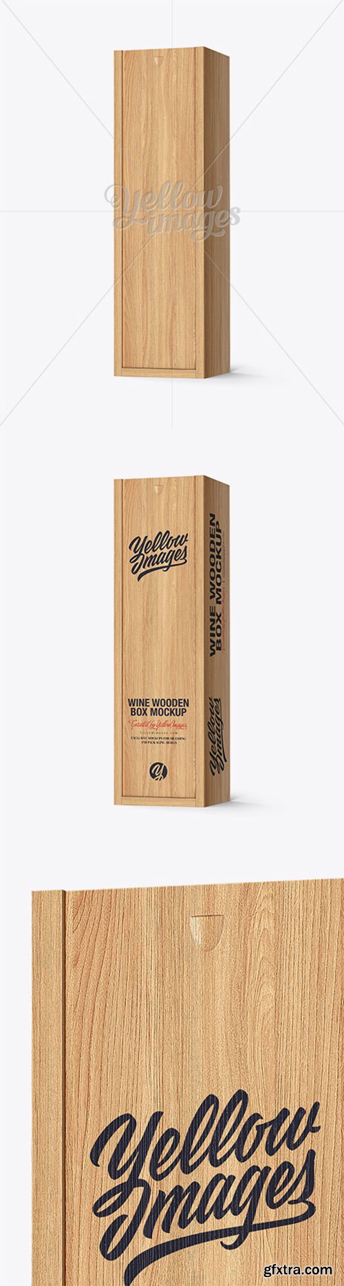 Wooden Wine Box Mockup - Half Side View 18243 Wooden Wine Box Mockup - Half Side View 18243