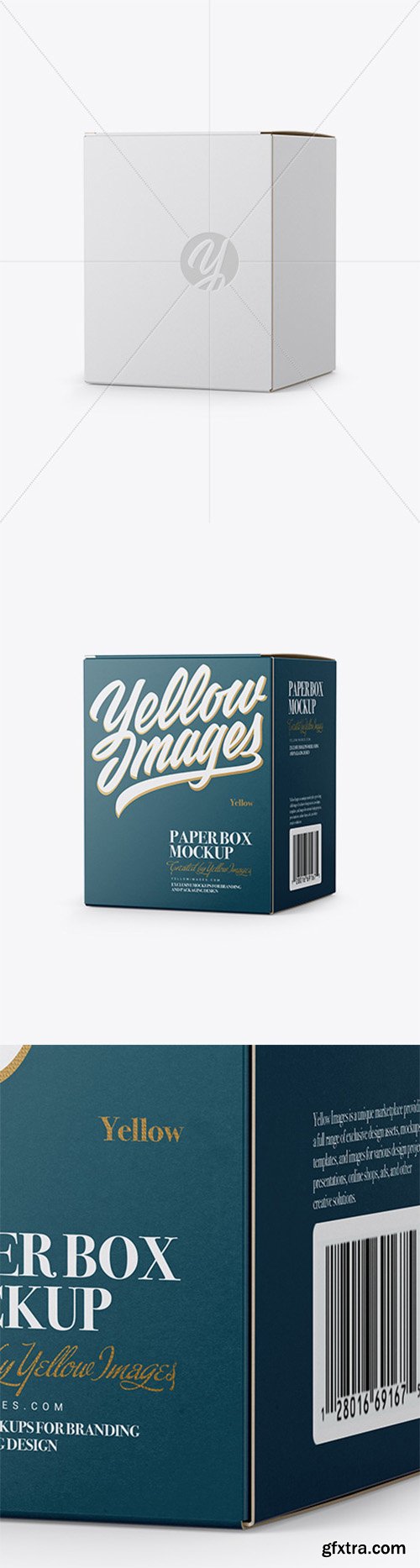 Paper Box Mockup - 25° Angle View 19764 Paper Box Mockup - 25° Angle View 19764