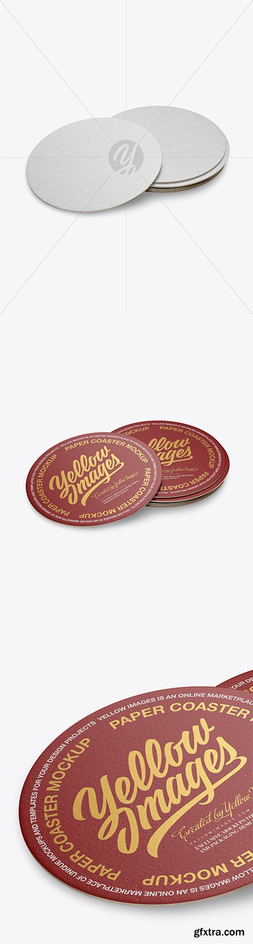 Stack of Paper Beverage Coasters Mockup 19762
