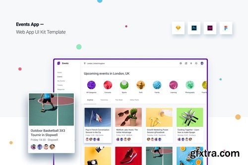 Events App Web App UI Kit Template