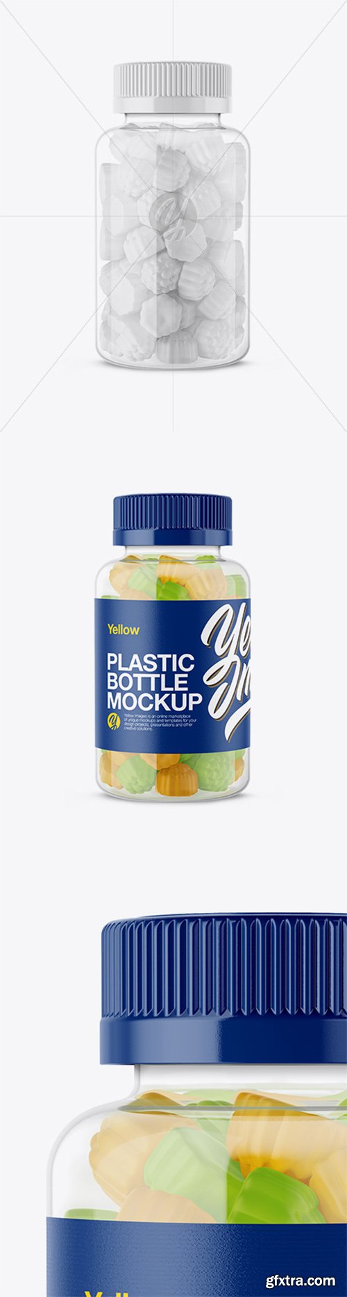 Plastic Bottle with Gummies Mockup 24182