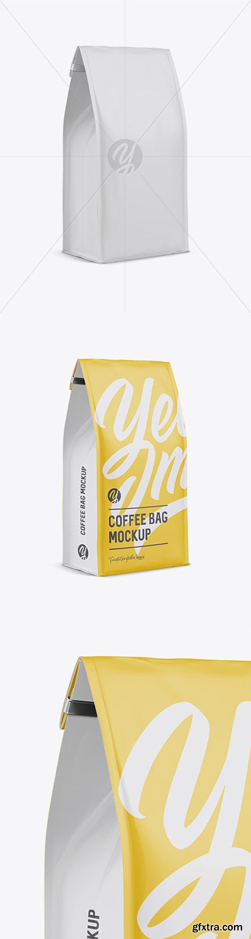 Matte Coffee Bag w/ a Tin-Tie Mockup - Halfside View 23767