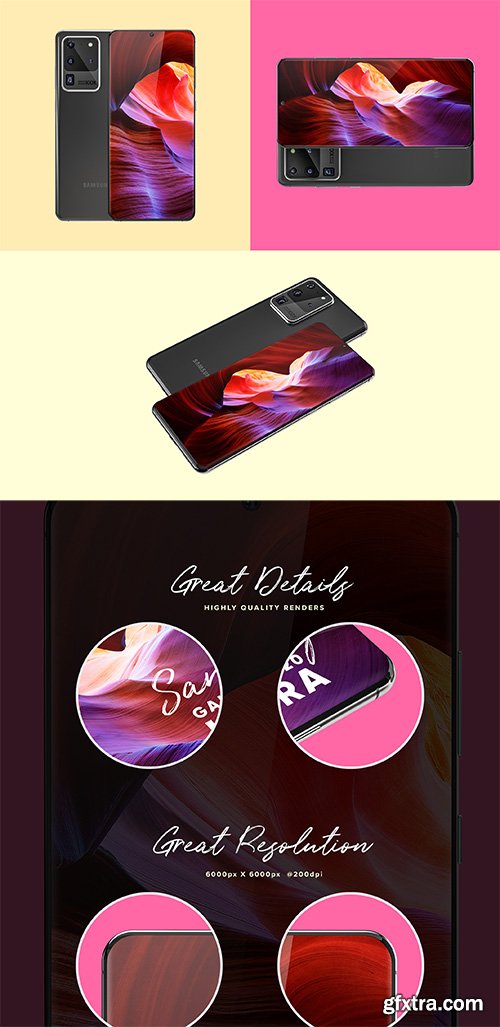 Samsung Galaxy S20 Ultra Device Mockup Samsung Galaxy S20 Ultra Device Mockup