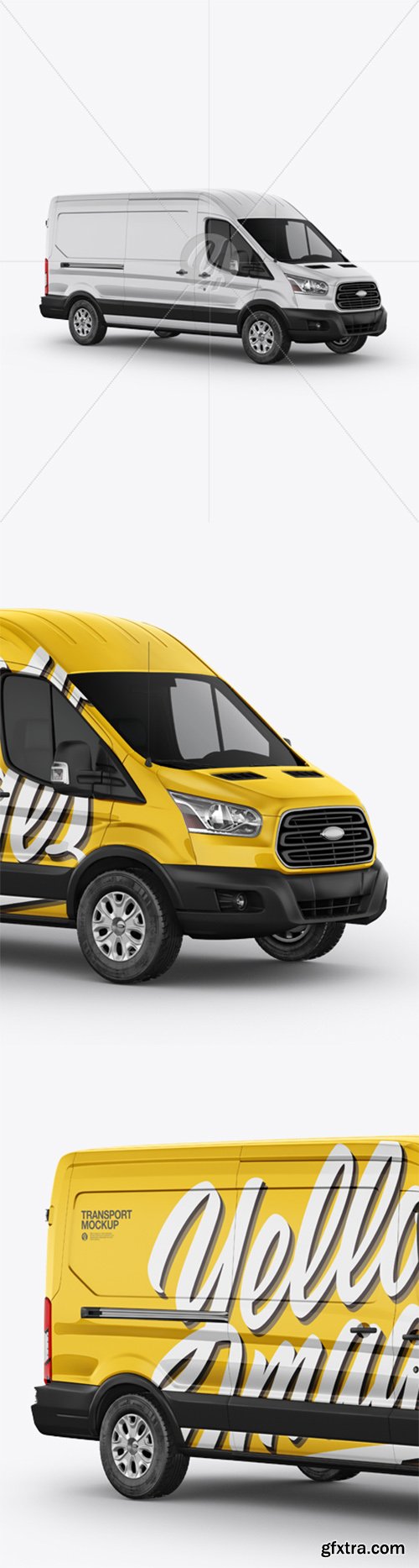 Panel Van Mockup - Half Side View 30728 Panel Van Mockup - Half Side View 30728