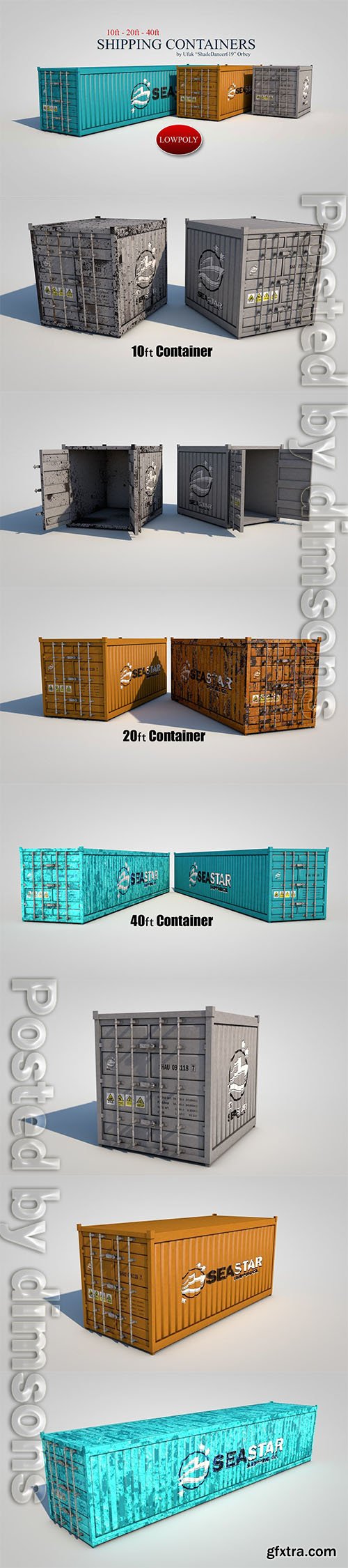 Cgtrader - Shipping Containers Low-poly 3D model