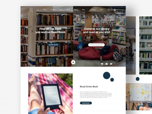 web landing page book store and library - web-landing-page-book-store-and-library
