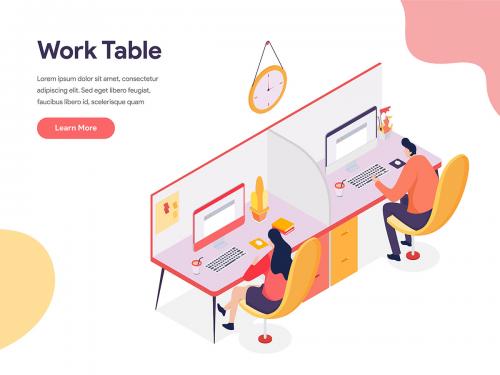 Work Table Illustration Concept - work-table-illustration-concept